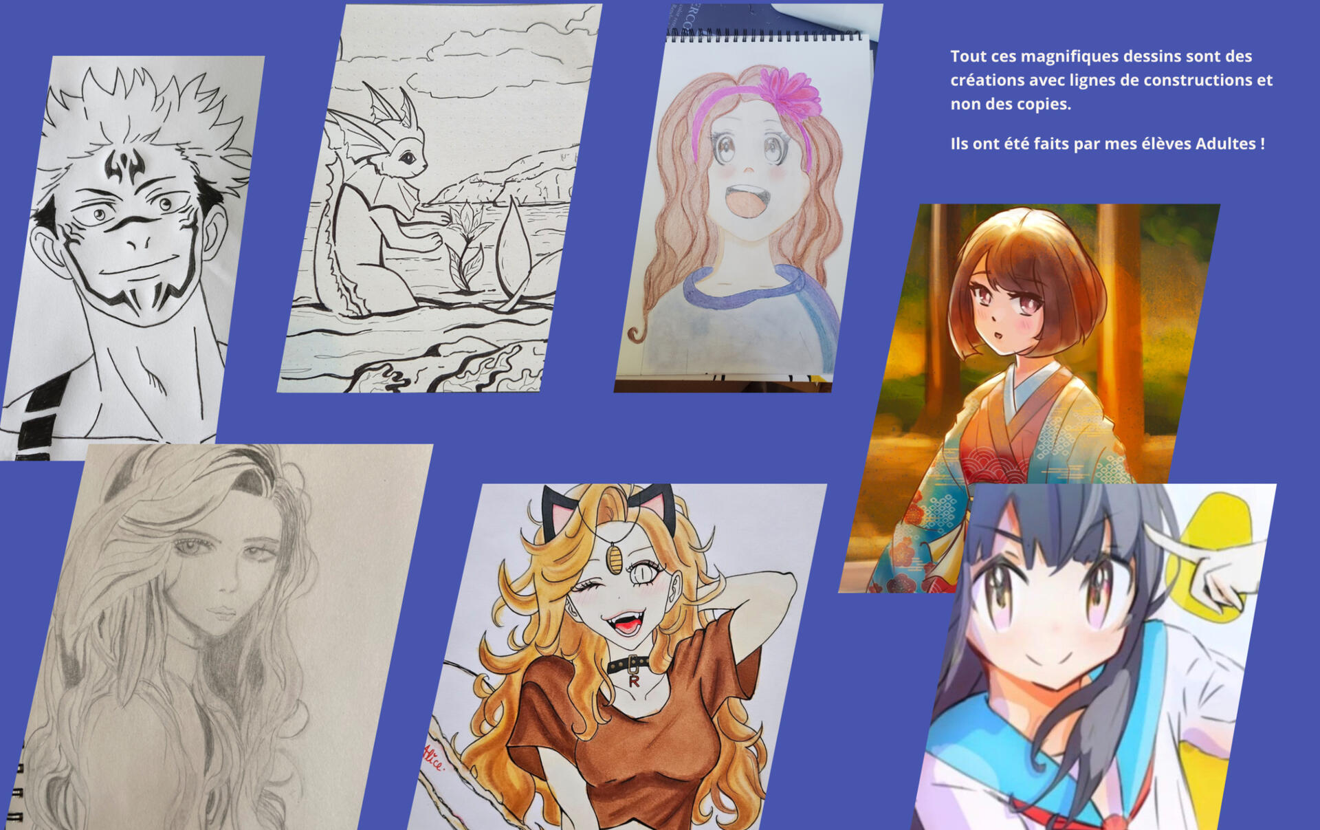 Dessins des élèves adultes